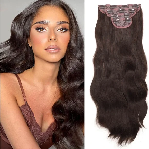 20 inch 4 pieces 11 clips thick hairpieces extension 20 inch 4 pieces 11 clips thick hairpieces | Mercari main image 2